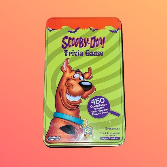 Pressman Scooby-Doo Trivia Game Tin Box 450 Questions Cartoon Network Age 7 + - Picture 1 of 4